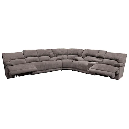 Sectional Sofa with Console & 6 Seats (4 Recline)